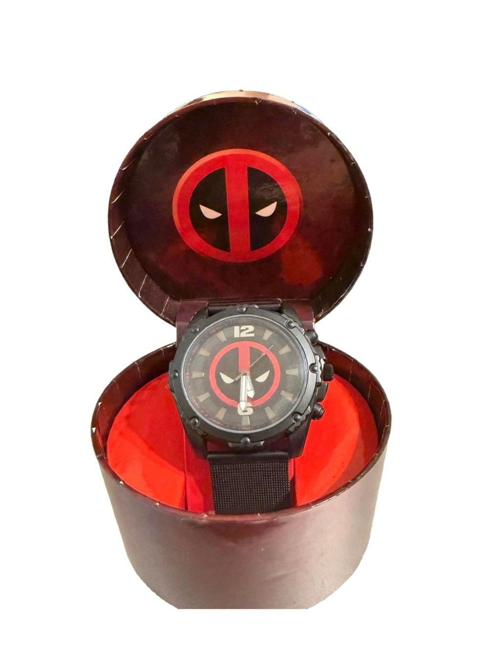 Marvel Black and Red Men's Analog Watch with Deadpool Dial